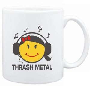    Mug White  Thrash Metal   female smiley  Music