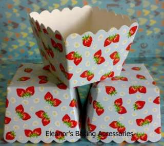 Strawberry square muffin cupcake liners cases 20 pcs  