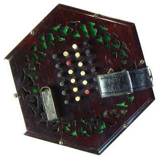 Antique Vintage Rosewood Lachenal & Co.48 Key 5 Bellow Squeeze Box 