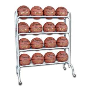 Basketball Accessories   16 Ball Rack With Casters  Sports 