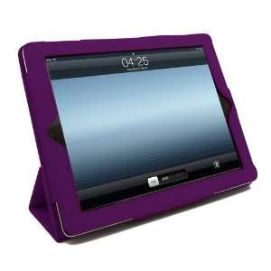 Purple iPad 3 PU Leather Trinity Smart Case Stand Folio for Apple iPad 