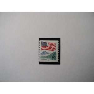  Single 1988 25 Cents US Postage Stamp, P#5, S# 2280, Flag 