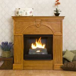 Marcus Gel Fuel Fireplace Plantation Oak Finish:  Home 