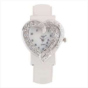  Heart Dial Silver Cuff Watch