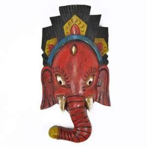  Hand Carved Ganesh Mask