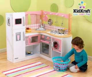 KidKraft Grand Gourmet Deluxe Corner Kitchen Kids Pretend Play Set