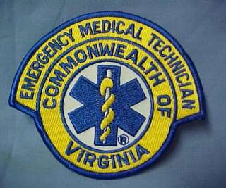 VA Virginia Commonwealth EMT Medical Emblem Patch NWT  
