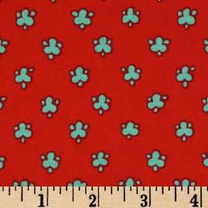  44 Wide Global Garden Foulard Red Fabric By The Yard 