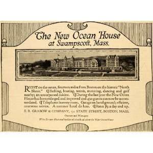 1916 Ad E R Grabow & Co. New Ocean House Luxury Hotel   Original Print 