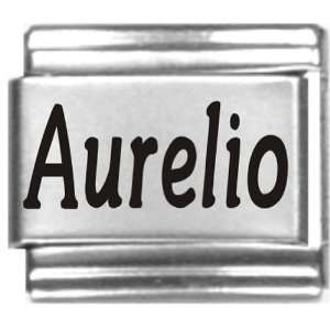  Aurelio Laser Name Italian Charm Link Jewelry