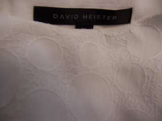 DAVID MEISTER White Embroidered Cotton Dress 10 NWT  