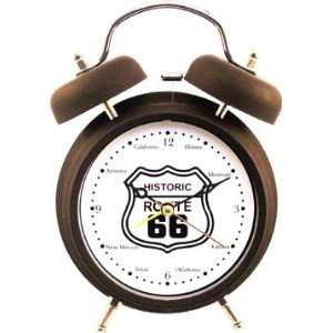  Route 66 Twin Bell Alarm Clock SS 10800: Home & Kitchen