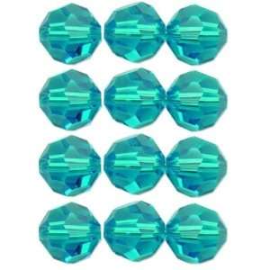  12 Blue Zircon Round Swarovski Crystal Beads 6mm New