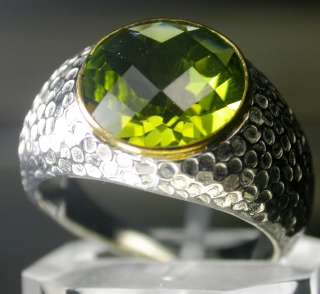 400 925 STERLING SILVER PERIDOT QUARTZ RING , AVAILABLE IN SIZES FROM 