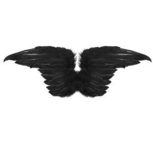    Beautiful Black Feather Angel Wings with Free Halo: Toys & Games
