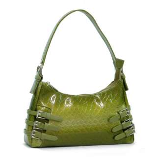 Snake Skin Embossed Lady Purse Handbag Green  