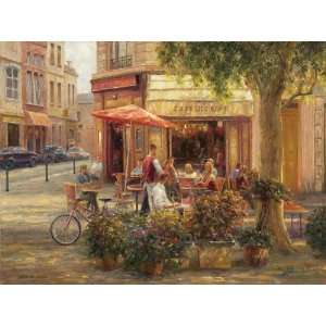  Cafe Corner, Paris, Gallery Wrapped Canvas: Home & Kitchen