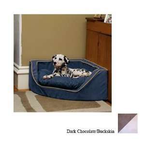   Small Luxury Corner Pet Bed   Dark Chocolate Buckskin