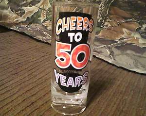   Glass CHEERS 50th Birthday ACRYLIC Shot Glass by Oak Patch Gifts