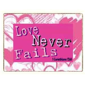 Love Never Fails Christian Refrigerator Gift Magnet 