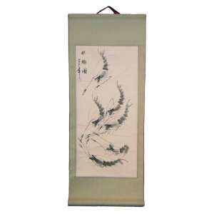  Shrimp scroll   chinese brush painting