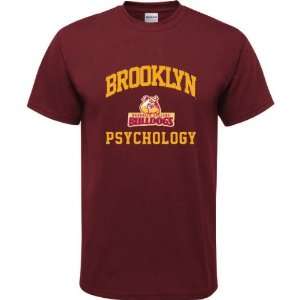  Brooklyn College Bulldogs Maroon Youth Psychology Arch T Shirt 