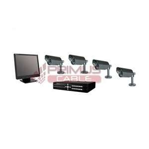  All in One Kit   4 Bullet Cameras, 4 Transformers, Monitor 