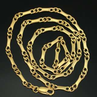   14K Yellow Gold Milros Designer Dog Bone Fancy Chain Link 20 Necklace
