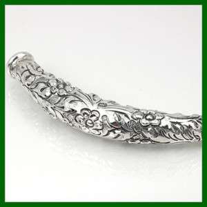 HIZE SB128 Thai Sterling Silver ENGRAVED TUBE Bead 65mm  