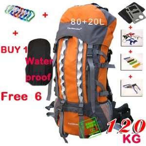  80+20L Camping Hiking Mountain Travel Backpack: Sports 