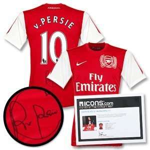   11 12 Arsenal Home Robin Van Persie Signed Jersey: Sports & Outdoors