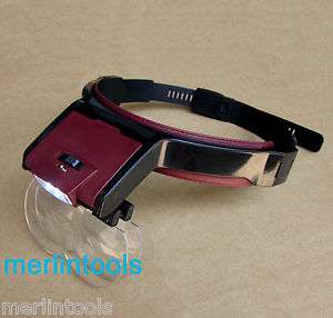 Head Magnifier 4 Lenses Magnifying Glass LED light  