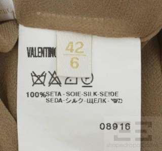 Valentino Roma Tan Silk Chiffon & Gold Beaded Top Size 42/6 NEW  
