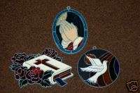 RELIGIOUS WINDOW SPARKLERS BIBLE DOVE PRAYING HANDS  
