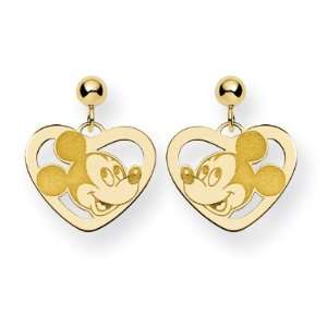  Gold plated SS Disney Mickey Heart Earrings Jewelry