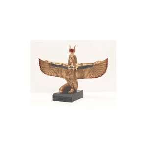 Gold Leaf Egyptian Winged Isis Statue 