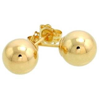  14k Yellow Gold 6mm Ball Stud Earrings: Jewelry