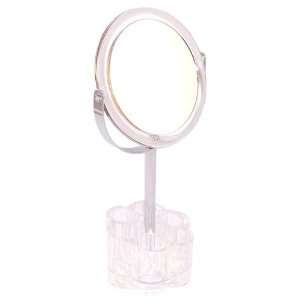   Acrylics 5x Magnification Mirror with Flower Cosmetic Organizer Base