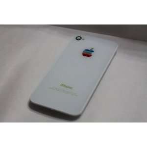  iphone 4 gsm At&T white w/classic apple logo back cover 