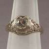 Antique Filigree Wedding Band/Engagement Ring Set (WS7)  