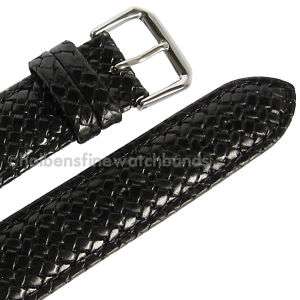   Tommy Bahama Black Braided Leather Hadley Roma Mens Watch Band Strap