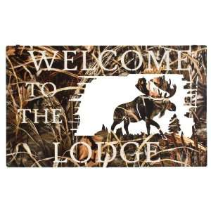   Lodge Metal Welcome Sign Realtree Max 4 Camo Finish: Kitchen & Dining