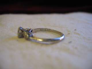 14K White Gold Diamond Wedding & Engagement Ring Set 1968 Vintage 