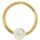   nose ring 18 gauge solid 14kt white gold 2mm akoya pearl l shaped nose