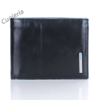 PIQUADRO Mens Wallet 12 Credit Cards Leather Black PU1241B2 New 