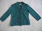 Kay Unger Sweater Cardigan Top Shirt Teal 3/4 Sleeves S