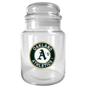  Oakland Athletics MLB 31oz Glass Candy Jar   Primary Logo 