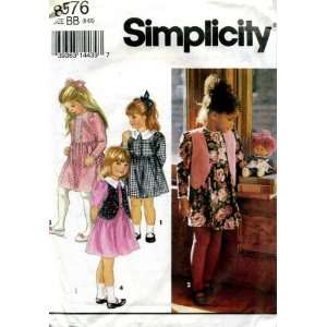  Simplicity Girls Dress and Vest Sewing Pattern #8576 Arts 