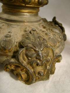 Antique VICTORIAN Painted FLOWER Urn GROTESQUE HEAD Fireplace 