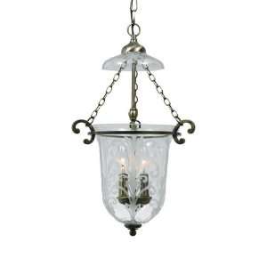 Camden Collection 2 Light 21 Antique Brass Pendant with Etched Clear 